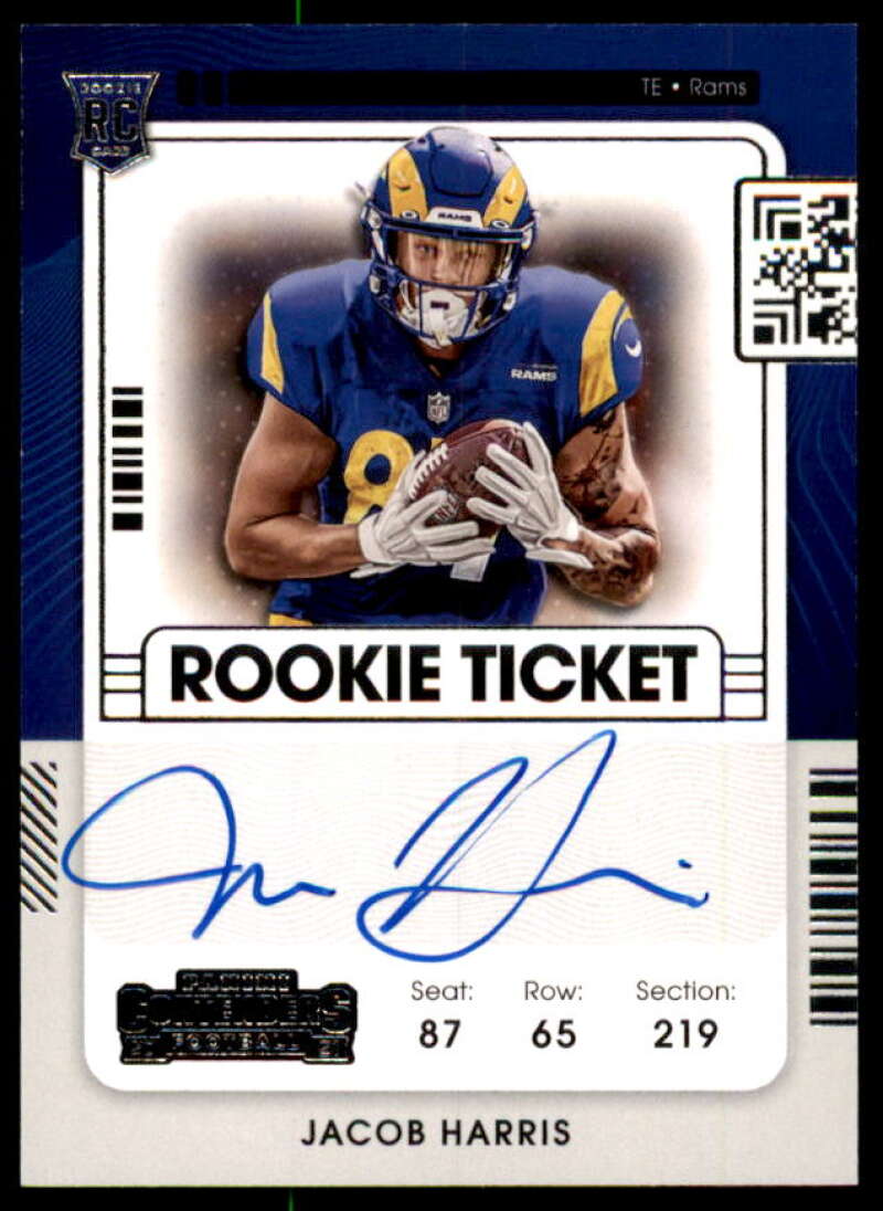 Jacob Harris AU Rookie Card 2021 Panini Contenders #138A  Image 1