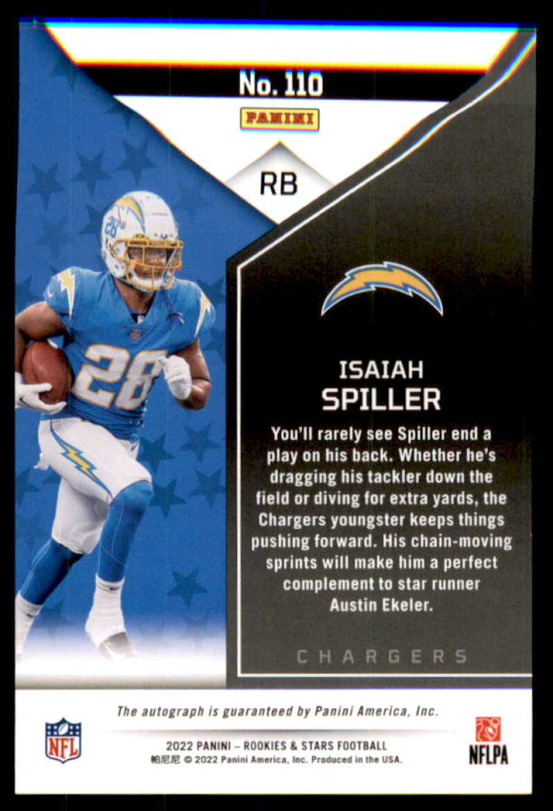 Isaiah Spiller Rookie Card 2022 Rookies Stars Signatures Gold #110  Image 2