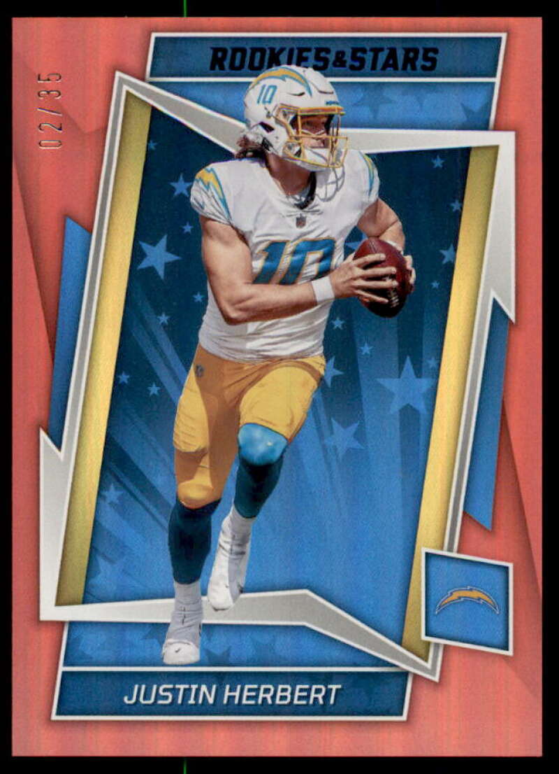 Justin Herbert Card 2022 Rookies Stars Red and Blue #50  Image 1