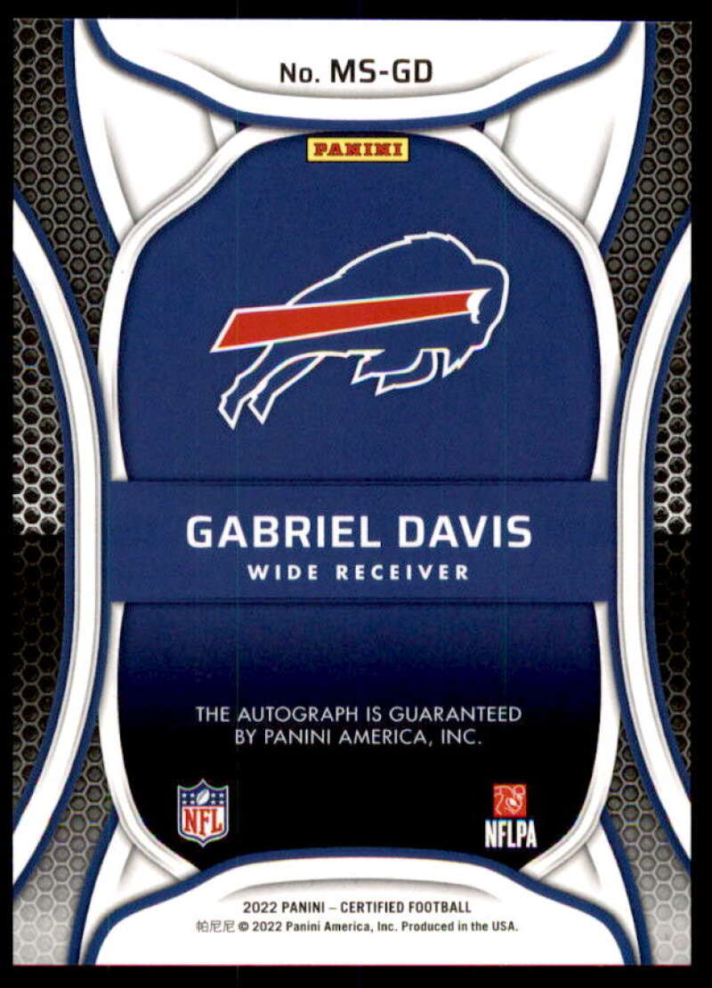 Gabriel Davis Rookie Card 2022 Certified Mirror Signatures Bronze #50  Image 2