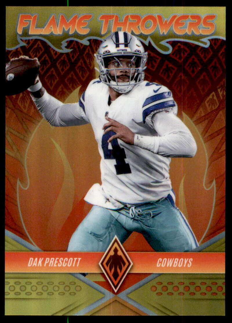 Dak Prescott Card 2022 Panini Phoenix Flame Throwers Yellow #8  Image 1