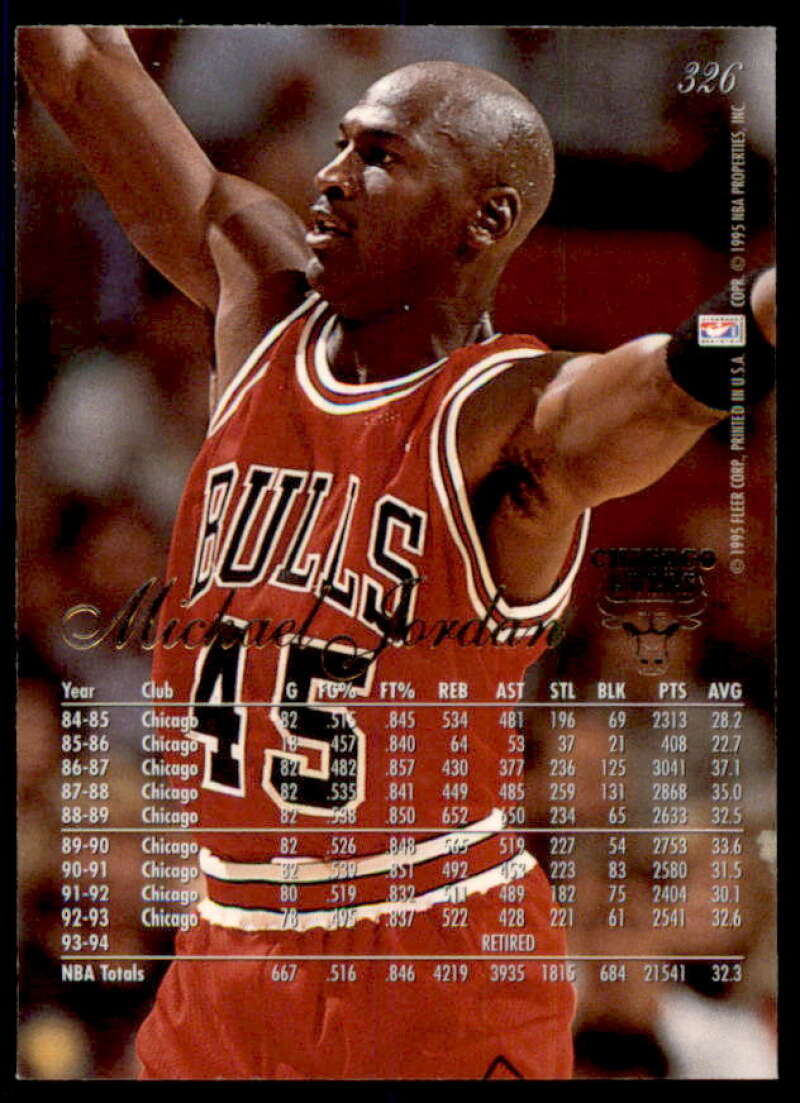 Michael Jordan Card 1994-95 Flair #326  Image 2