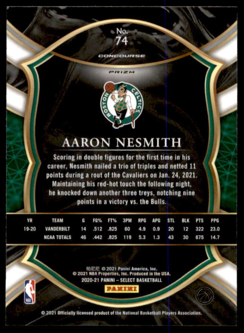 Aaron Nesmith Rookie Card 2020-21 Select Prizms Red White Orange Shimmer #74  Image 2