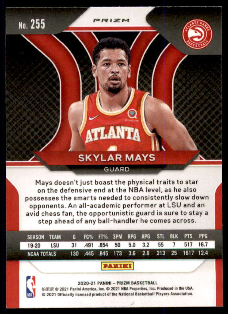 Skylar Mays Rookie Card 2020-21 Panini Prizm Prizms Pink Ice #255  Image 2