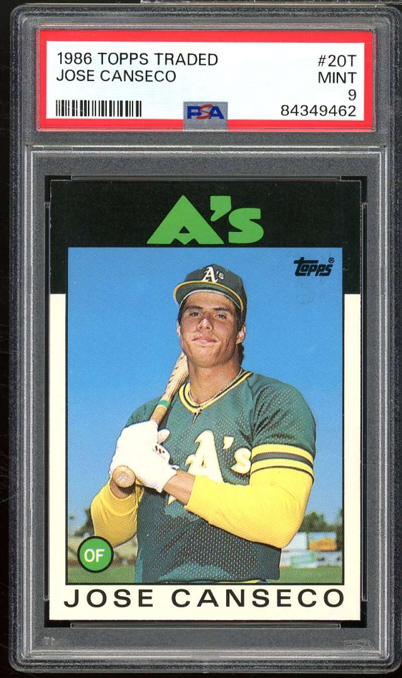 Jose Canseco Rookie Card 1986 Topps Traded #20T PSA 9 Image 1