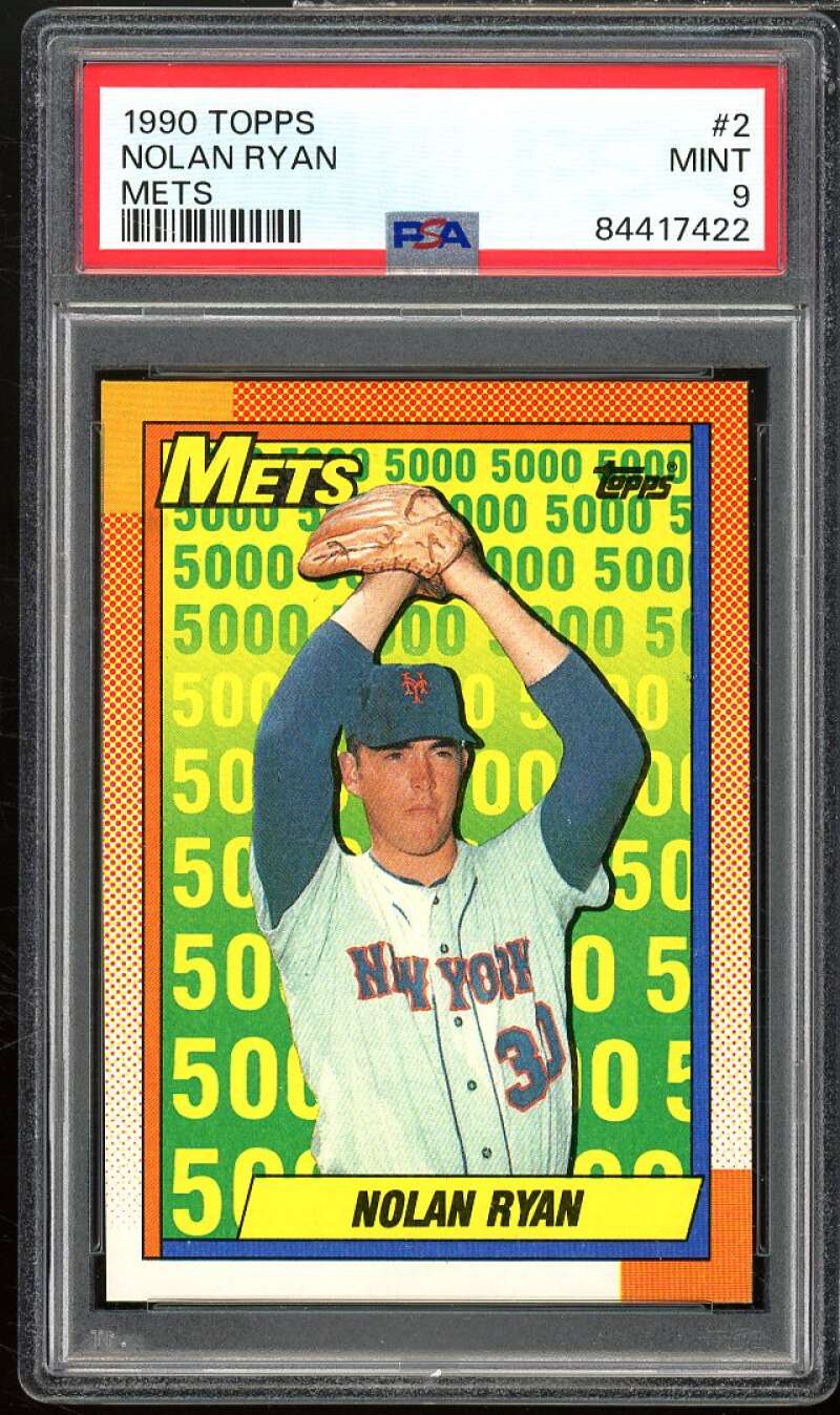 Nolan Ryan Card 1990 Topps #2 PSA 9 Image 1