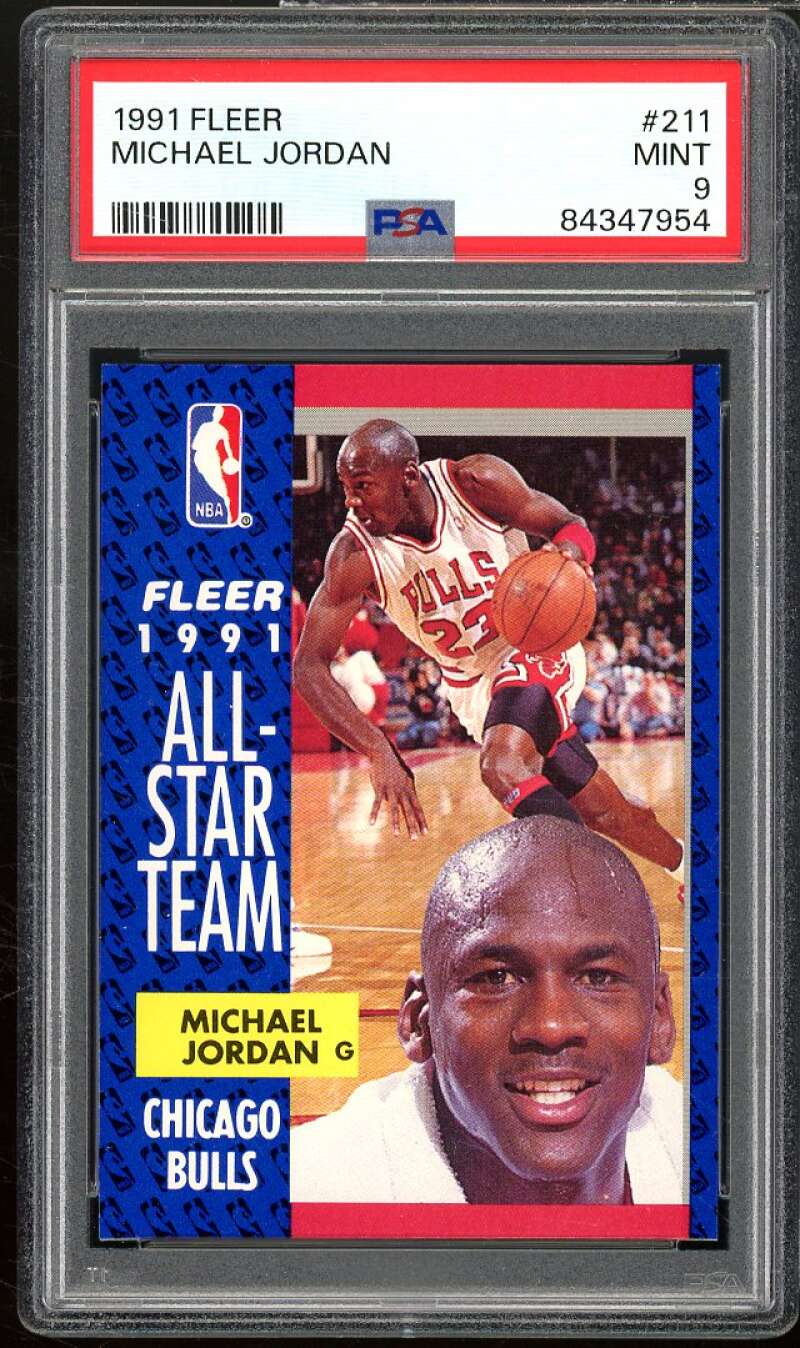 Michael Jordan Card 1991-92 Fleer #211 PSA 9 Image 1