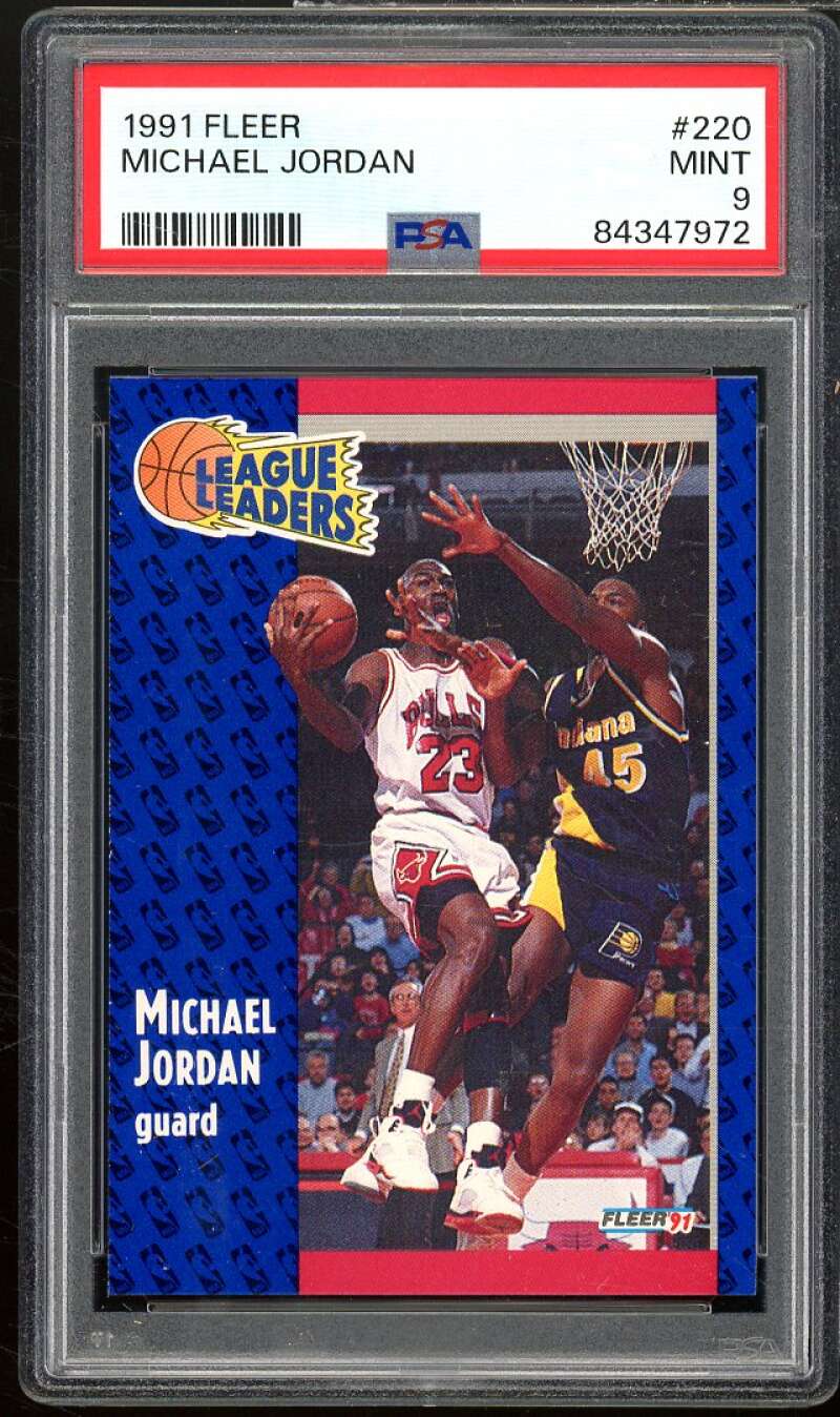 Michael Jordan Card 1991-92 Fleer #220 PSA 9 Image 1