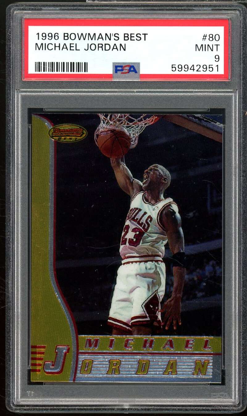 Michael Jordan Card 1996-97 Bowman's Best #80 PSA 9 Image 1