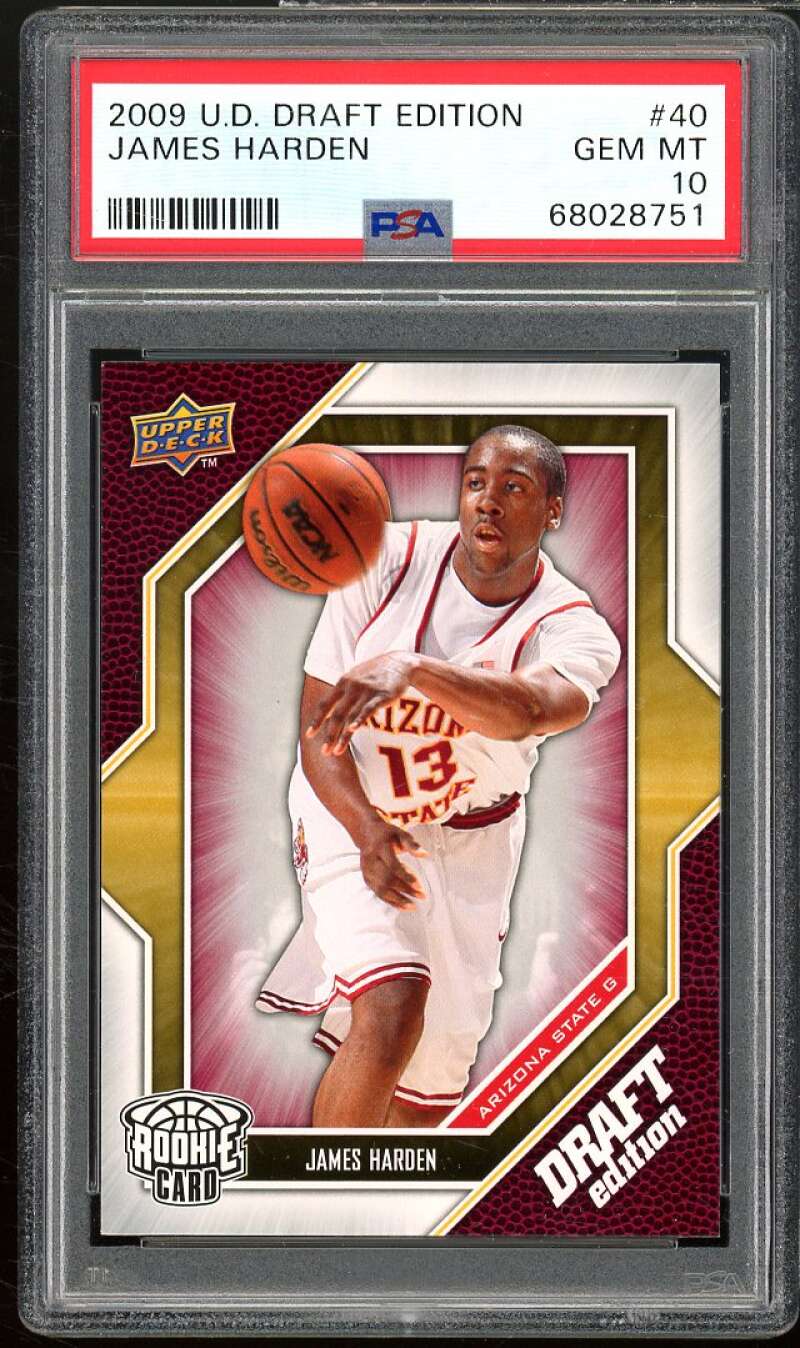 James Harden Rookie Card 2009-10 Upper Deck Draft Edition #40 PSA 10 Image 1