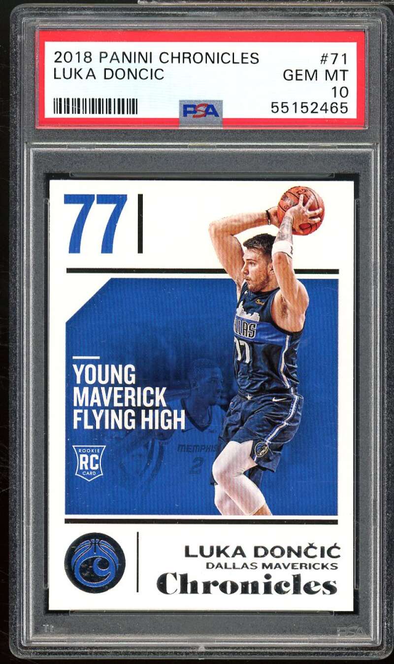 Luka Doncic Rookie Card 2018-19 Panini Chronicles #71 PSA 10 Image 1