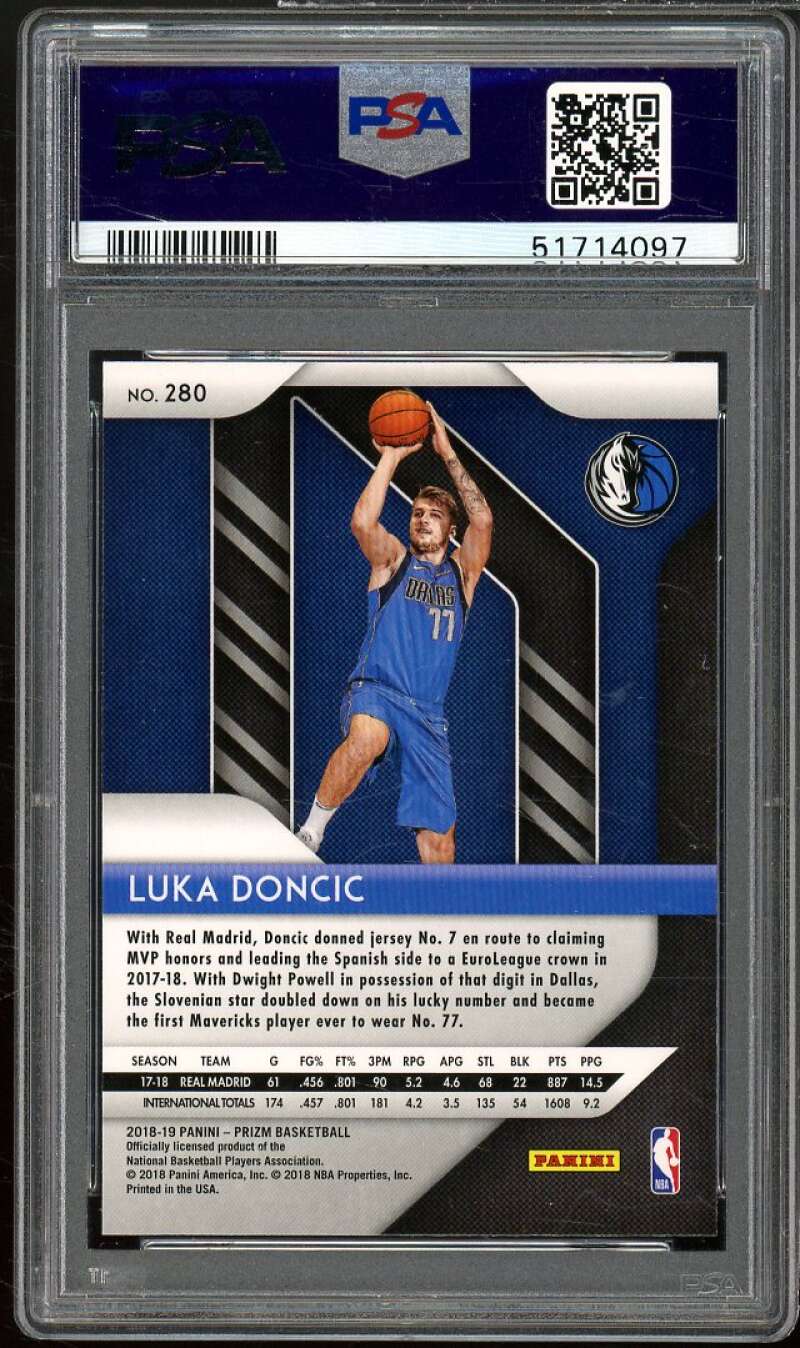 Luka Doncic Rookie Card 2018-19 Panini Prizm #280 PSA 9 Image 2