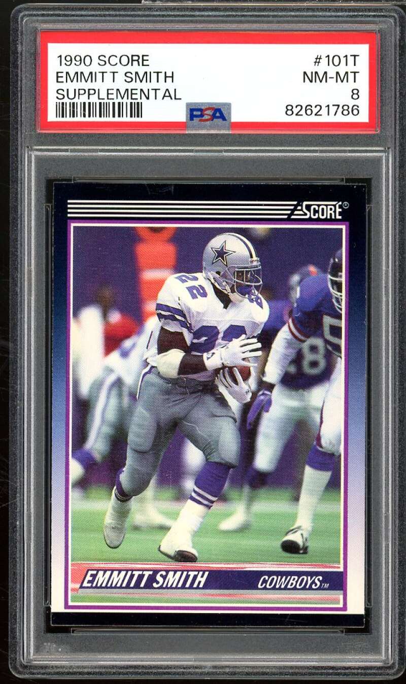 Emmitt Smith Rookie Card 1990 Score Supplemental #101T PSA 8 Image 1