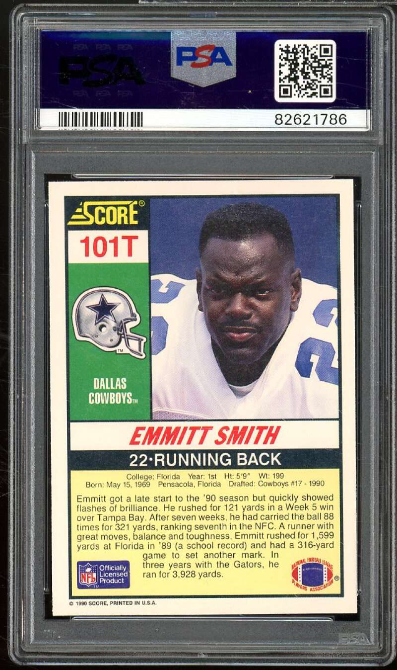 Emmitt Smith Rookie Card 1990 Score Supplemental #101T PSA 8 Image 2