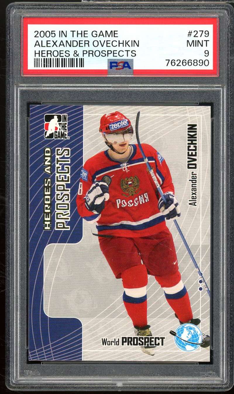 Alexander Ovechkin Rookie Card 2005-06 ITG Heroes and Prospects #279 PSA 9 Image 1