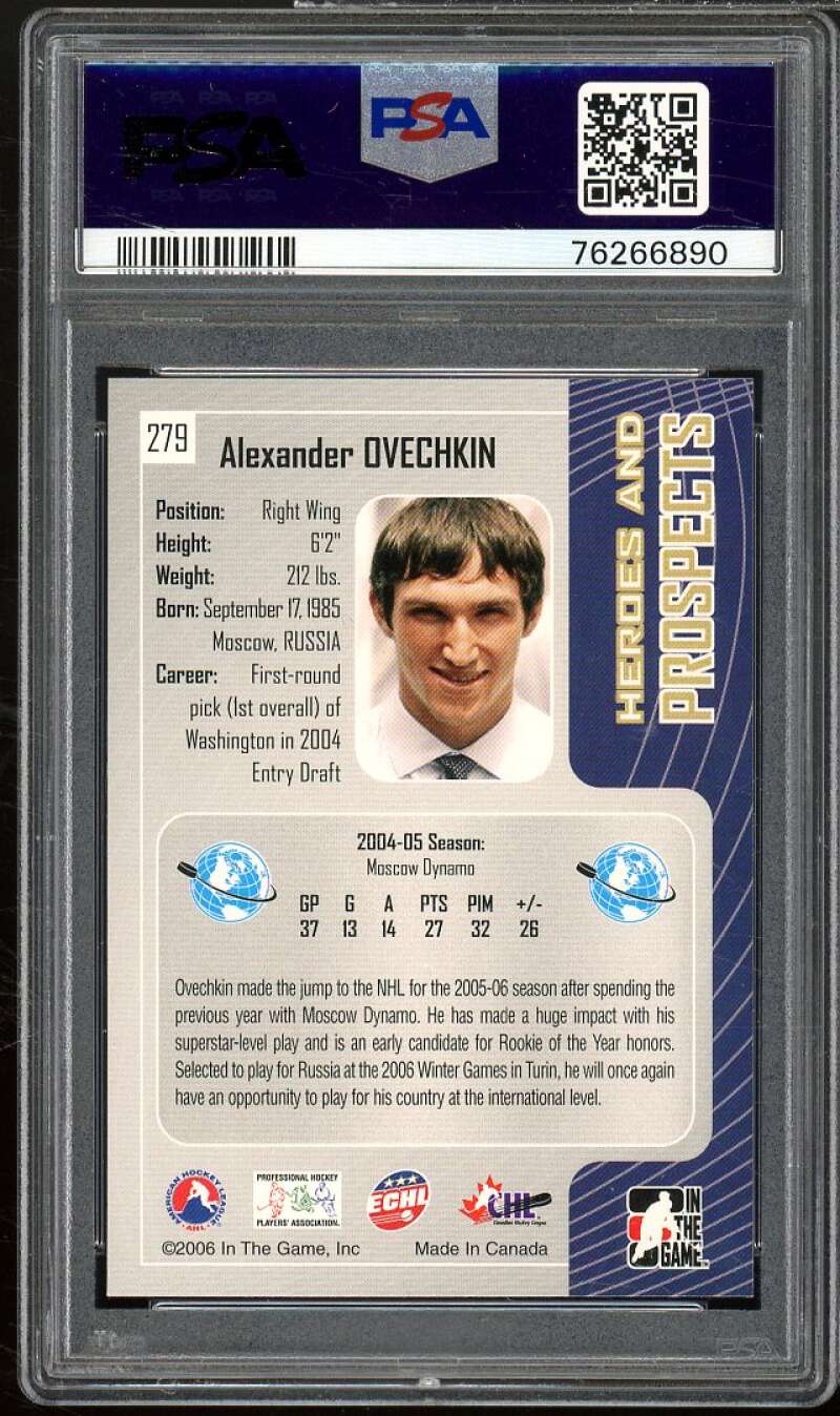 Alexander Ovechkin Rookie Card 2005-06 ITG Heroes and Prospects #279 PSA 9 Image 2