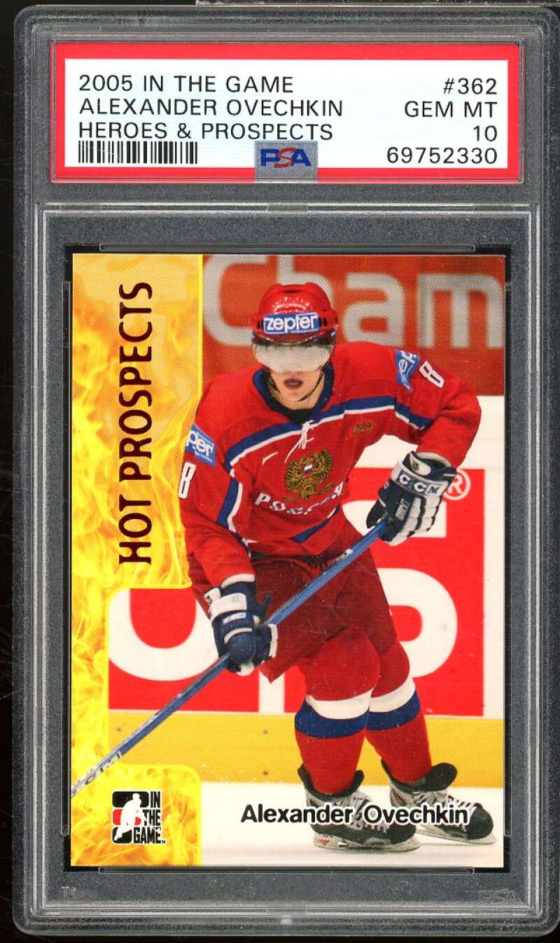 Alexander Ovechkin Rookie Card 2005-06 ITG Heroes and Prospects #362 PSA 10 Image 1