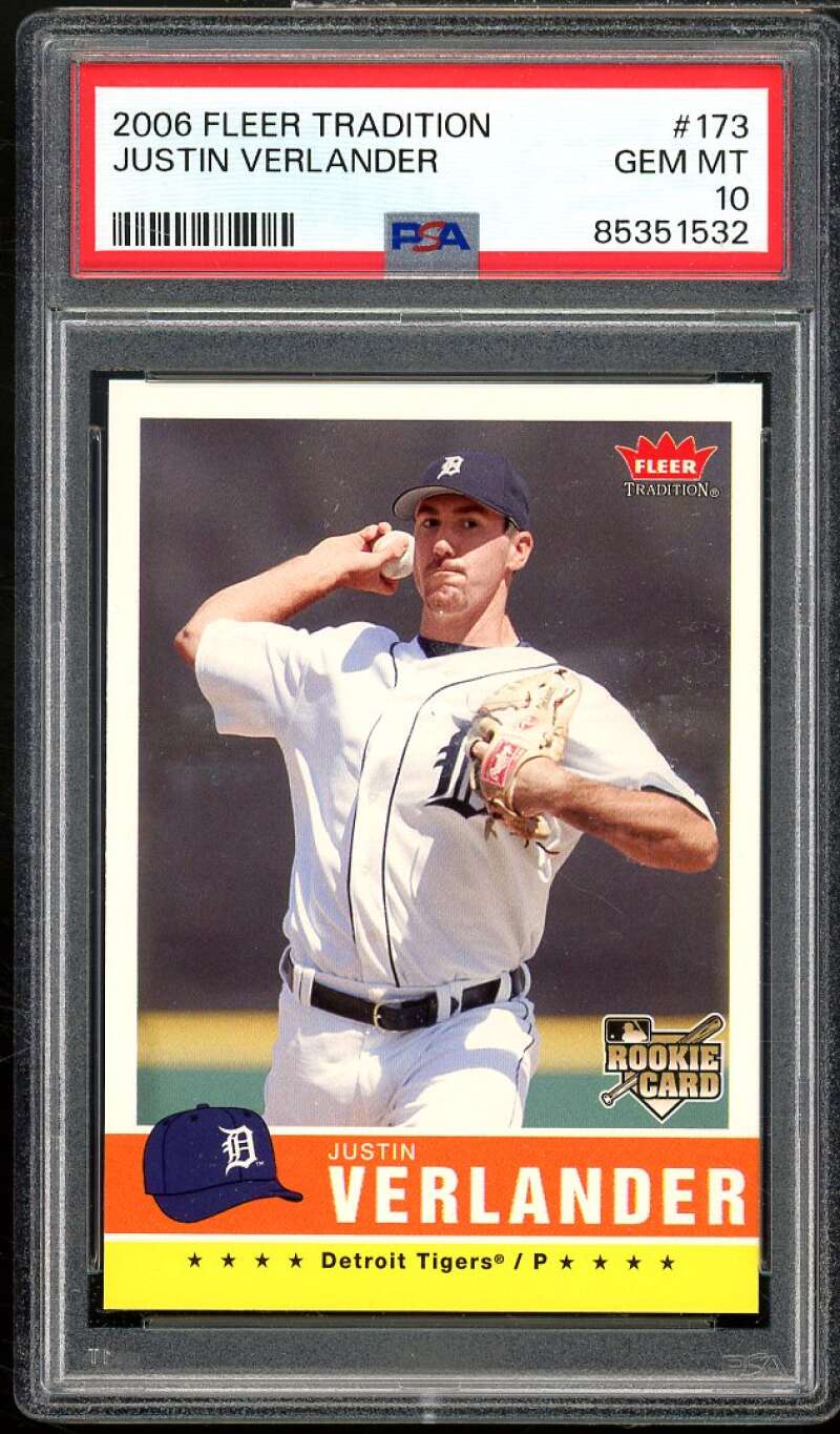 Justin Verlander Rookie Card 2006 Fleer Tradition #173 PSA 10 Image 1