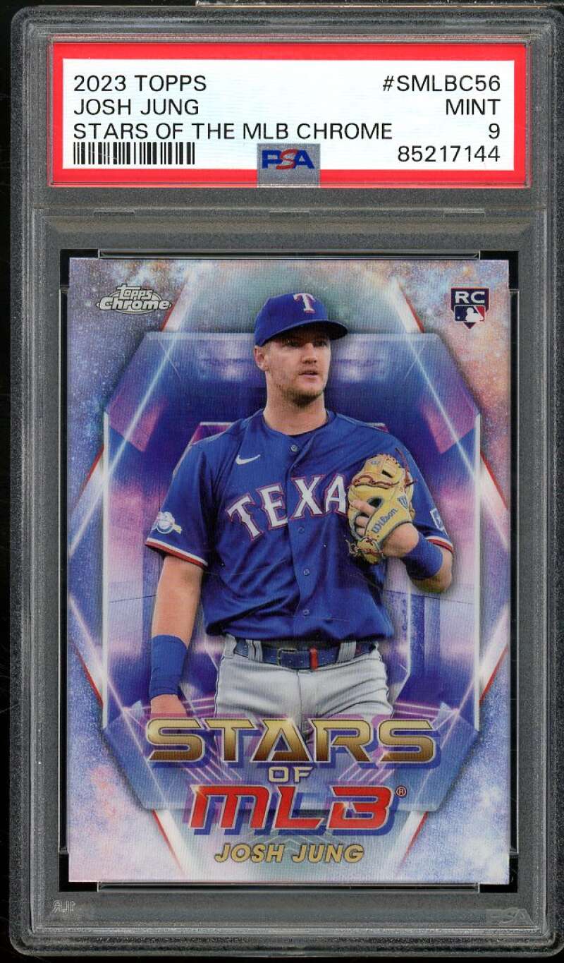 Josh Jung Rookie Card 2023 Topps Stars of MLB Chrome #SMLBC56 PSA 9 Image 1