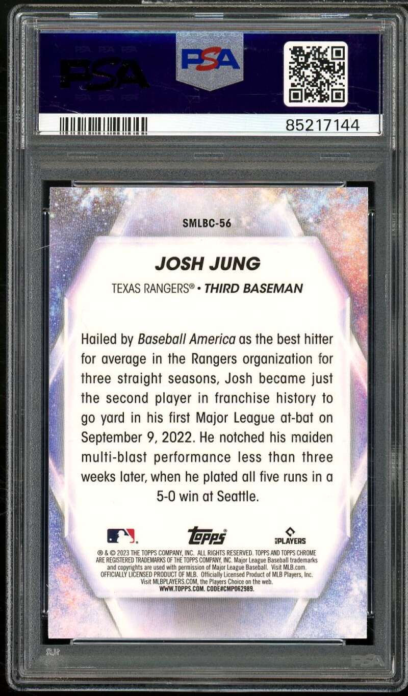 Josh Jung Rookie Card 2023 Topps Stars of MLB Chrome #SMLBC56 PSA 9 Image 2