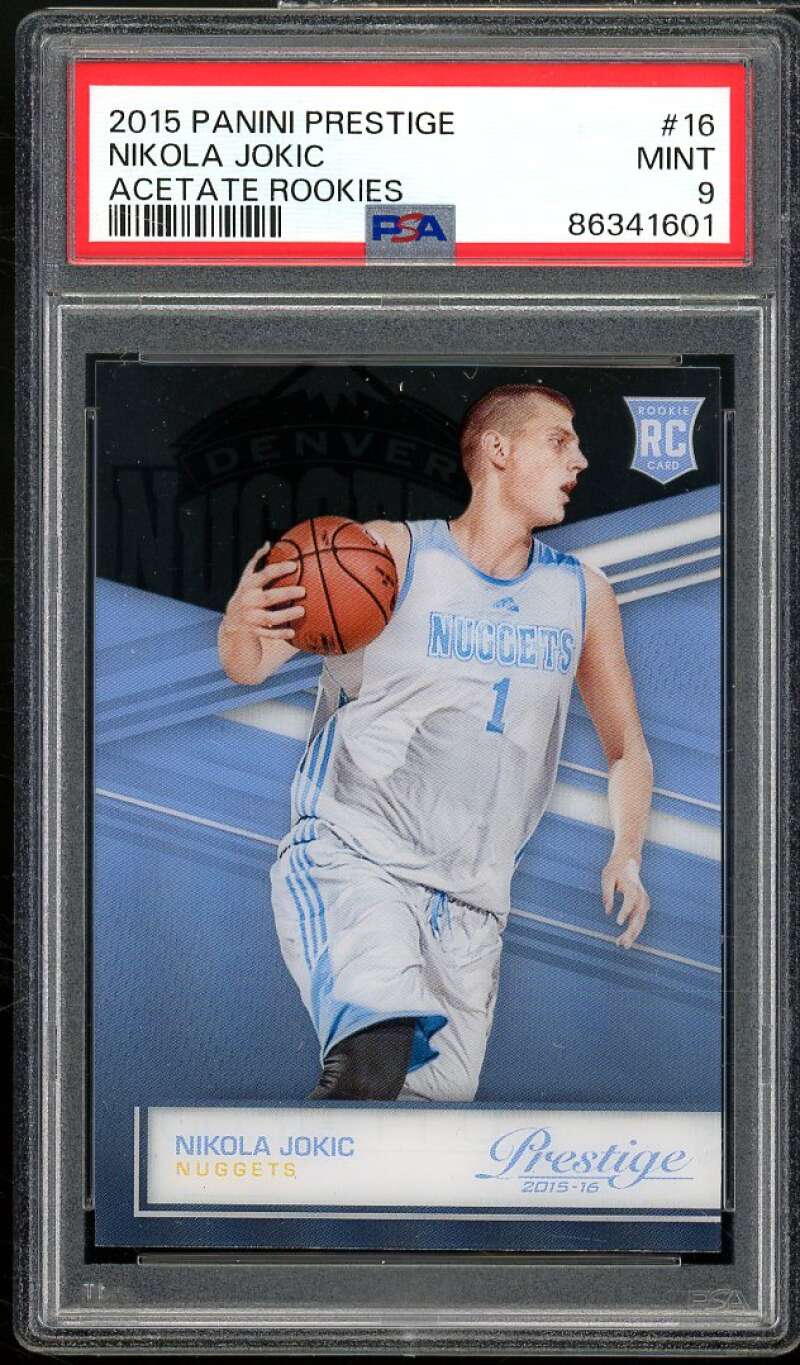 Nikola Jokic Rookie Card 2015-16 Panini Prestige Acetate Rookies #16 PSA 9 Image 1