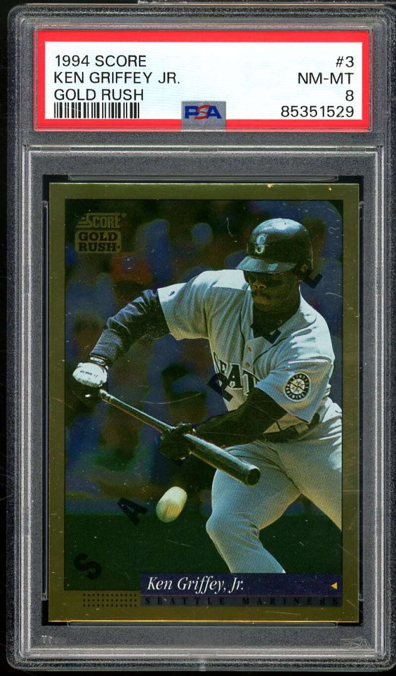 Ken Griffey Jr Card 1994 Score Gold Rush #3 PSA 8 Image 1