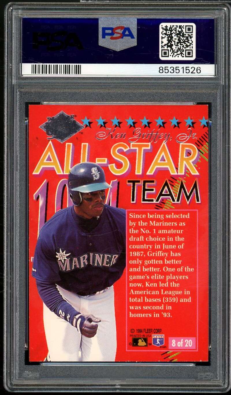 Ken Griffey Jr. Card 1994 Ultra All-Stars #8 PSA 7 Image 2