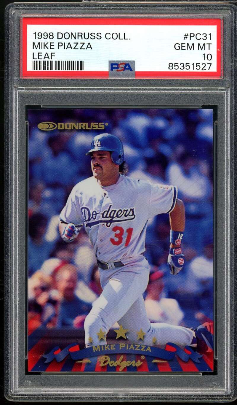 Mike Piazza Card 1998 Donruss Collection Leaf #pc31 PSA 10 Image 1