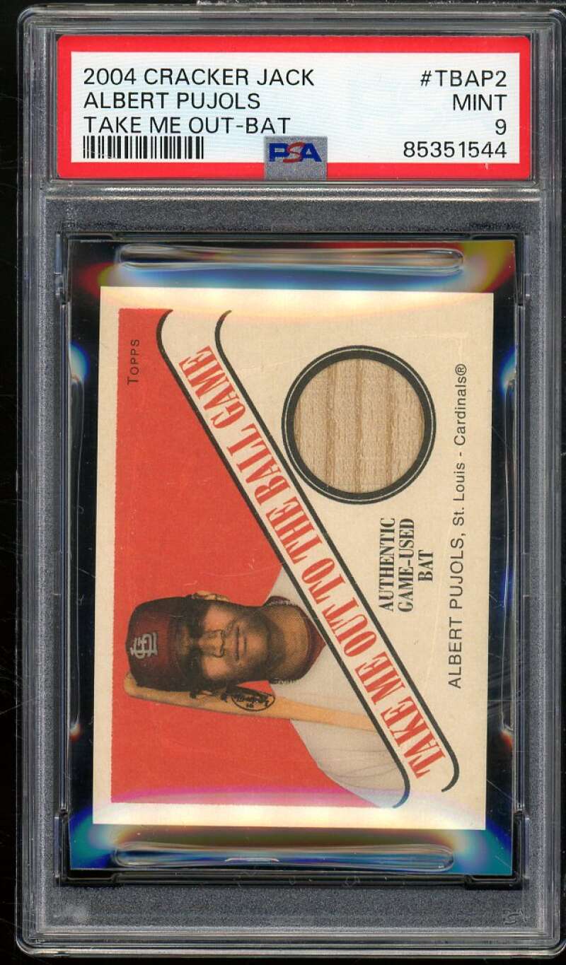 Albert Pujols Card 2004 Topps Cracker Jack Take Me Out Bat #TBAP2 PSA 9 Image 1