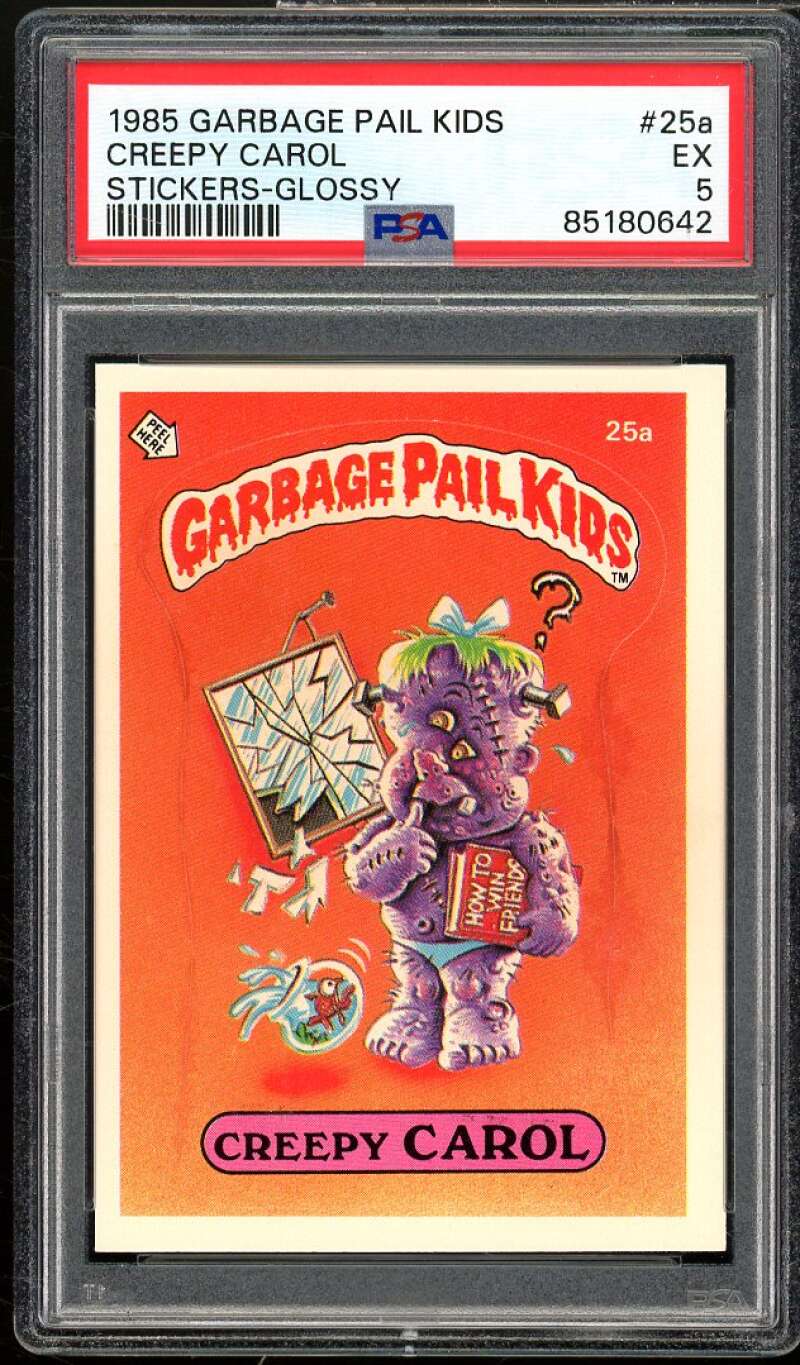 Creepy Carol Stickers Glossy Card 1985 Garbage Pail Kids #25a PSA 5 Image 1