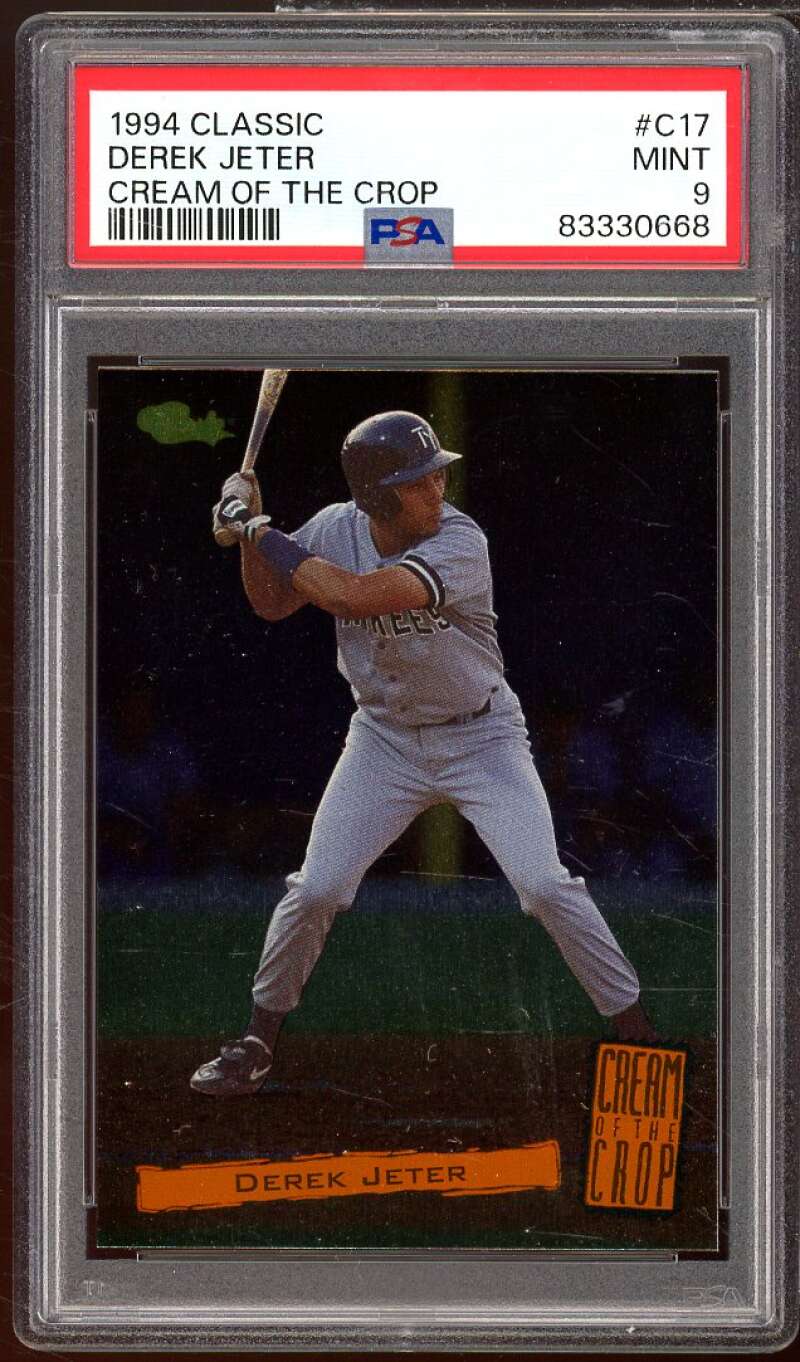 Derek Jeter Rookie Card 1994 Classic Cream Of The Crop #c17 PSA 9 Image 1