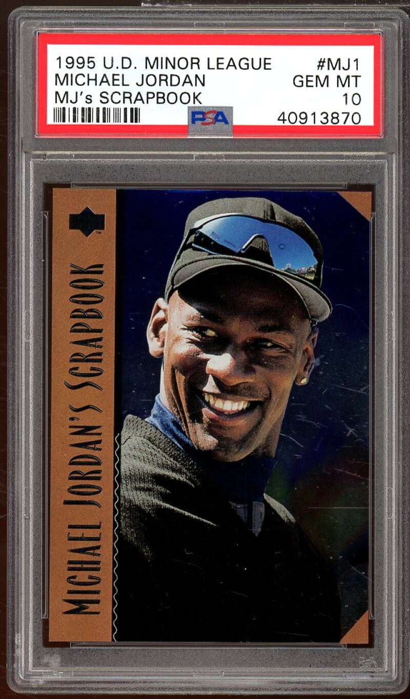 Michael Jordan Baseball Rookie Card 1995 U.D. Minor League Scrapbook #mj1 PSA 10 Image 1