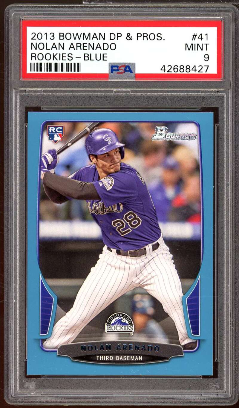 Nolan Arenado Rookie Card 2013 Bowman Draft Picks Prospects Blue #41 PSA 9 Image 1