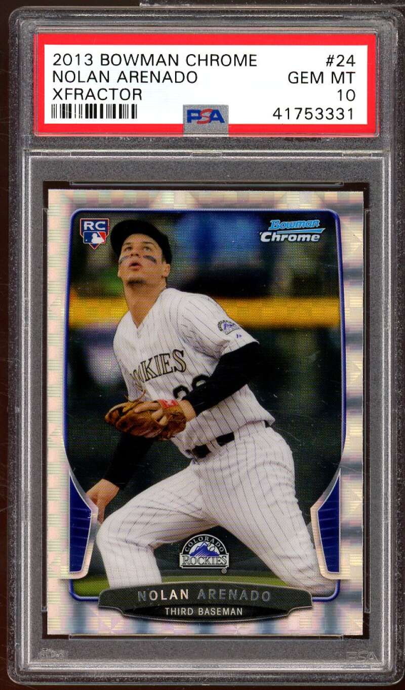 Nolan Arenado Rookie Card 2013 Bowman Chrome Xfractor #24 PSA 10 Image 1