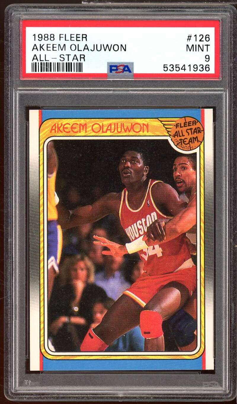 Akeem Olajuwon 1988-89 Fleer All-Star #126 PSA 9 Image 1