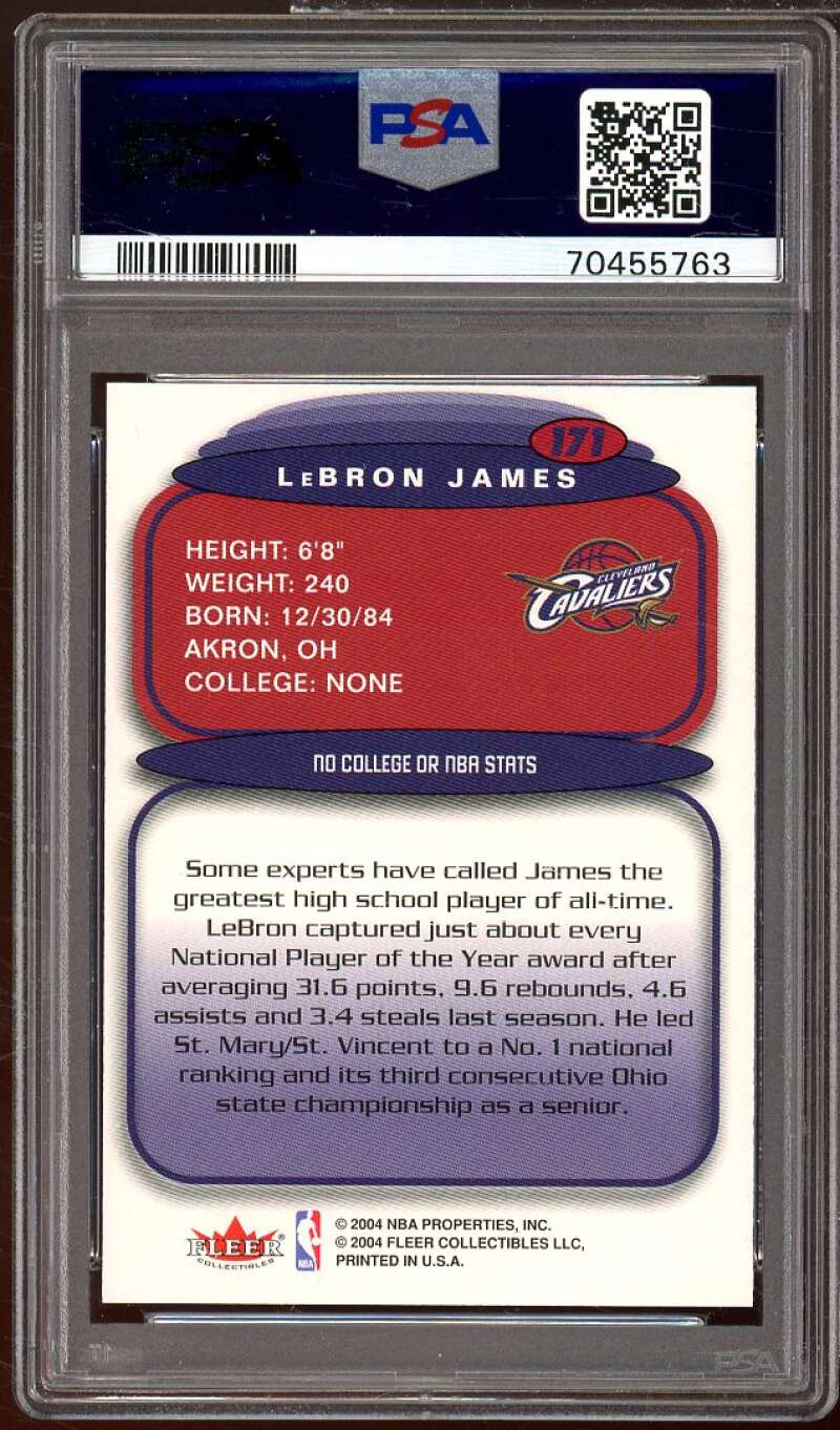 LeBron James Rookie Card 2003 Ultra Hummer H2 #171 PSA 9 Image 2