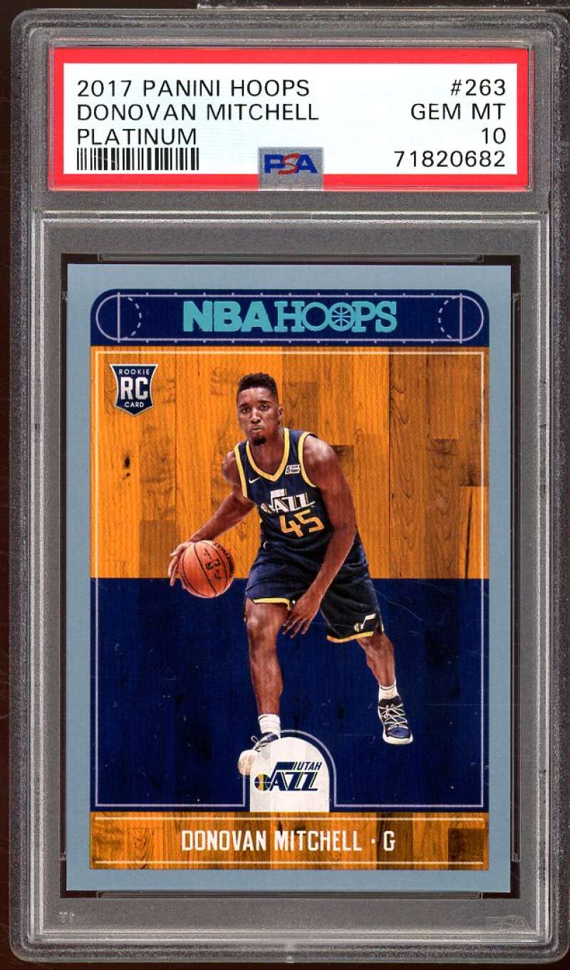 Donovan Mitchell Rookie Card 2017-18 Hoops Platinum #263 PSA 10 Image 1