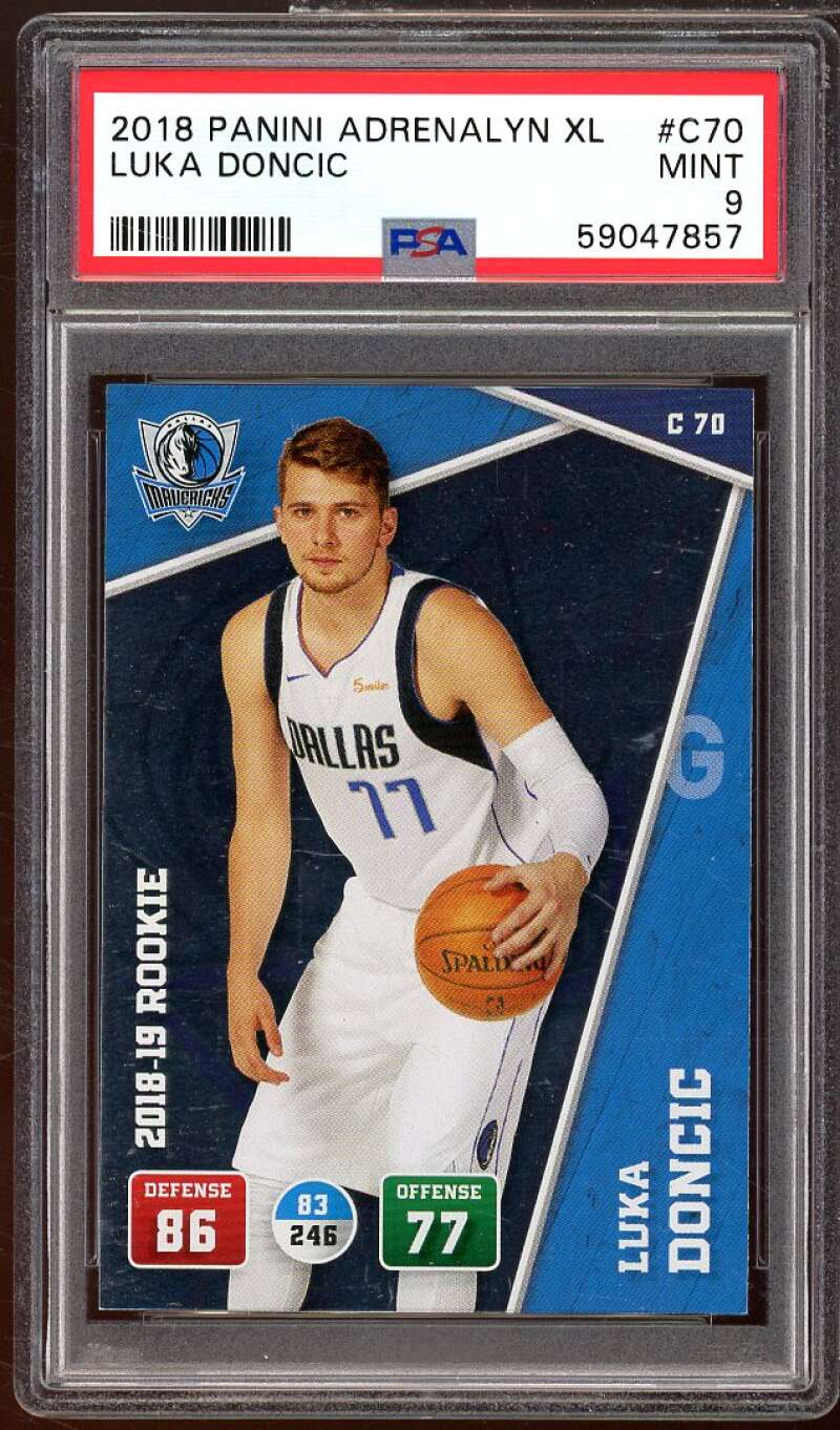 Luka Doncic Rookie Card 2018-19 Panini Adrenalyn XL #c70 PSA 9 Image 1