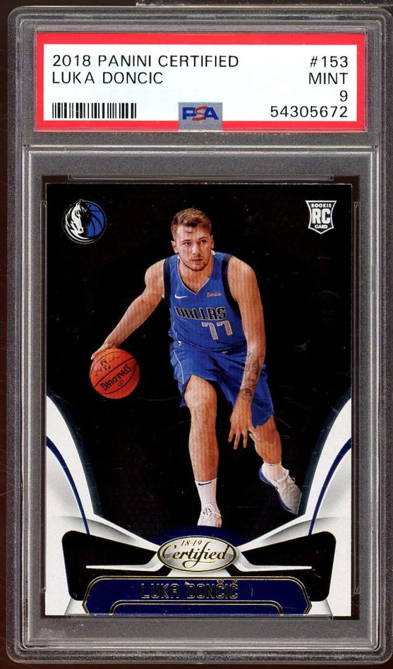 Luka Doncic Rookie Card 2018-19 Panini Certified #153 PSA 9 Image 1