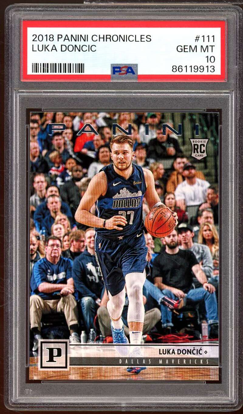 Luka Doncic Rookie Card 2018-19 Panini Chronicles #111 PSA 10 Image 1