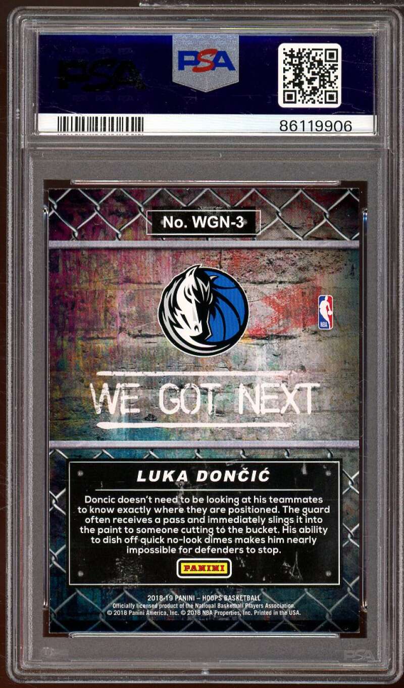 Luka Doncic Rookie Card 2018-19 Panini Hoops We Got Next #WGN3 PSA 9 Image 2