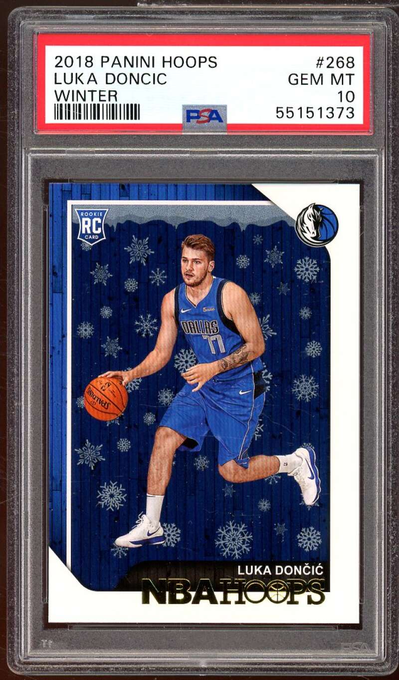 Luka Doncic Rookie Card 2018-19 Panini Hoops Winter #268 PSA 10 Image 1