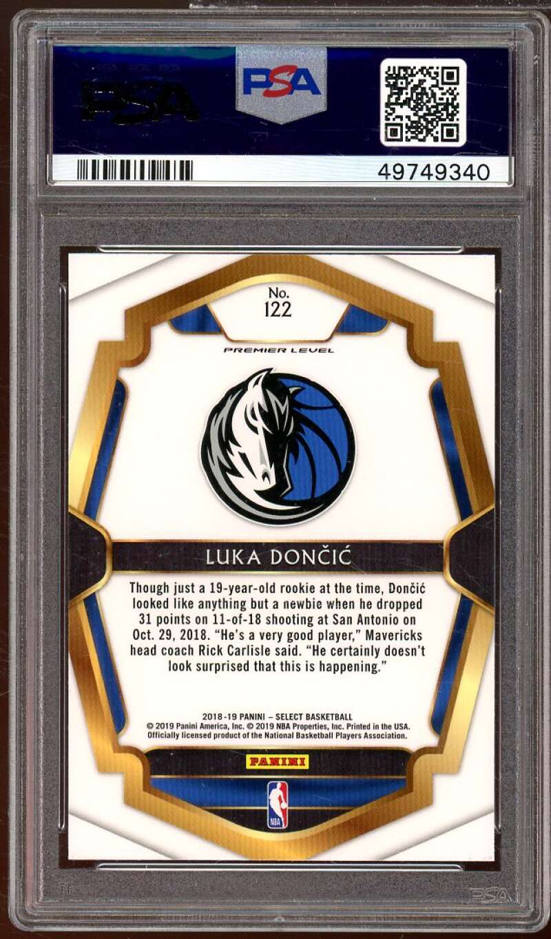 Luka Doncic Rookie Card 2018-19 Panini Select #122 PSA 9 Image 2