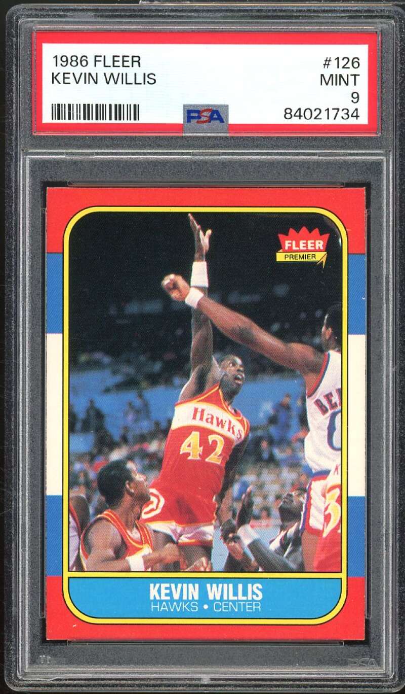 Kevin Willis Rookie Card 1986-87 Fleer #126 PSA 9 Image 1