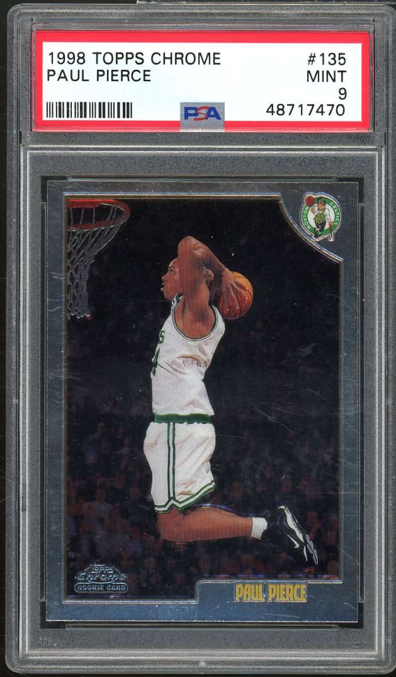 Paul Pierce Rookie Card 1998-99 Topps Chrome #135 PSA 9 Image 1