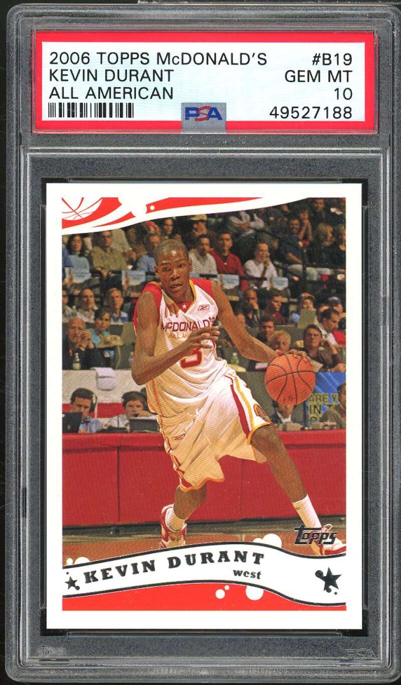 Kevin Durant Rookie Card 2006 Topps McDonald's All-American Game #B19 PSA 10 Image 1