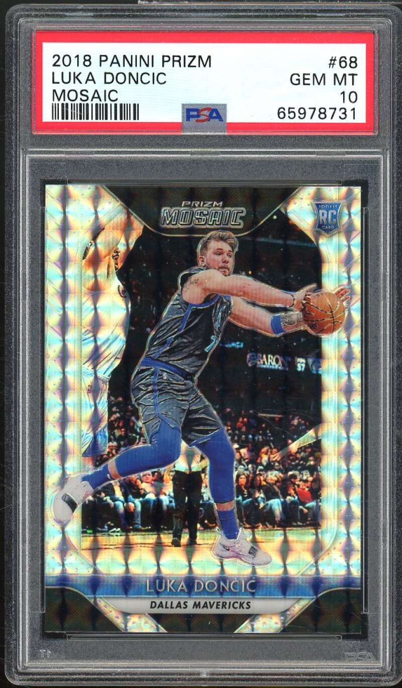 Luka Doncic Rookie Card 2018-19 Panini Prizm Mosaic #68 PSA 10 Image 1