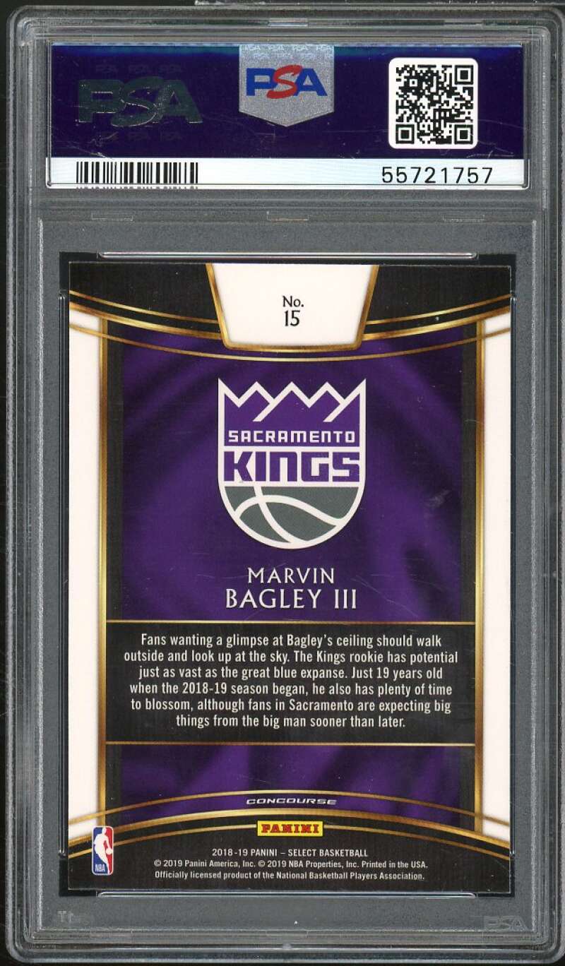 Marvin Bagley III Rookie Card 2018-19 Panini Select #15 PSA 9 Image 2