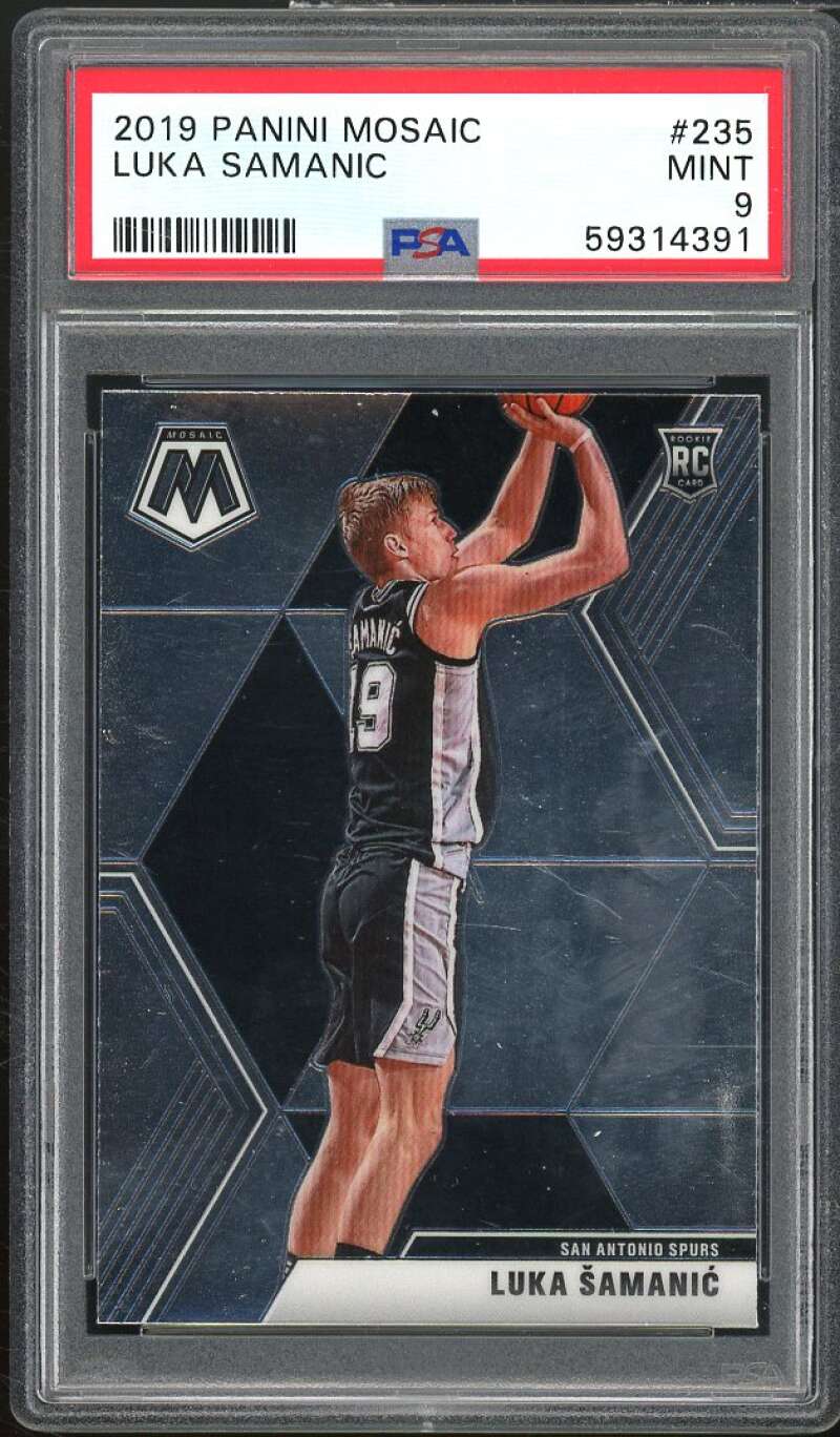 Luka Samanic Rookie Card 2019-20 Panini Mosaic #235 PSA 9 Image 1