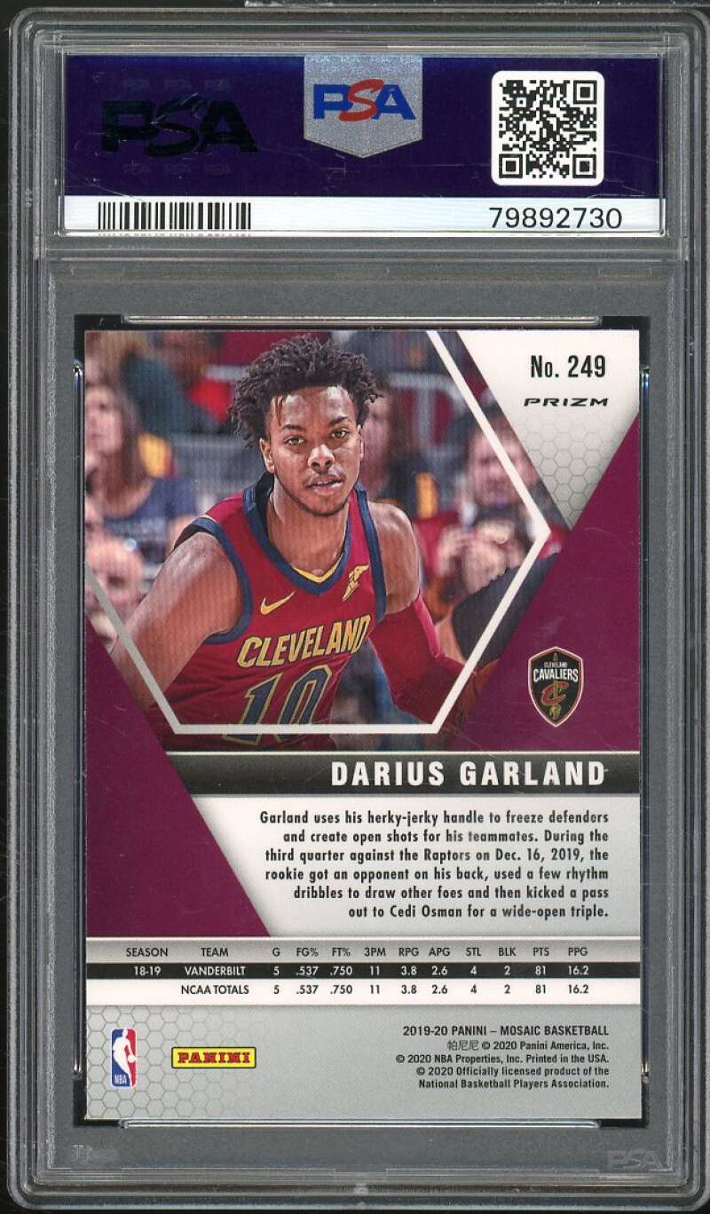 Darius Garland Rookie Card 2019-20 Panini Mosaic Green #249 PSA 10 Image 2